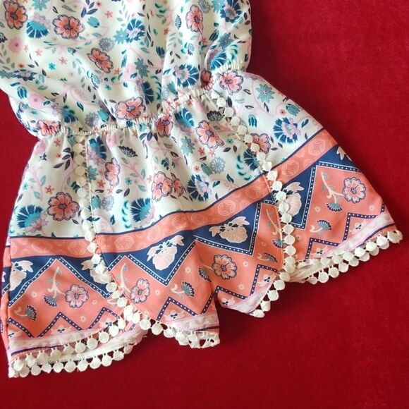 My Michelle Girls Floral Print Romper , Medium - Picture 3 of 6